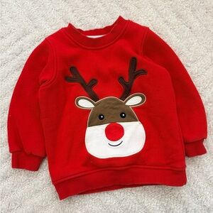 Like New Toddler Unizex Christmas Reindeer Sweatshirt - Size 3T